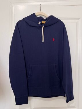 Polo by Ralph Lauren Navy Hoodie with Red Pony Size L